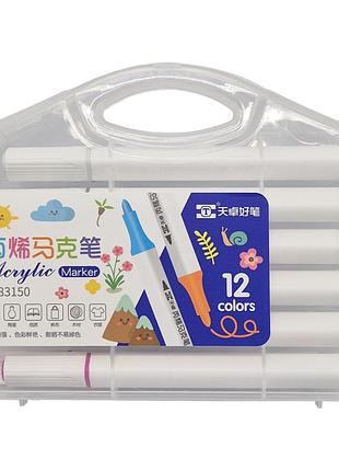 Набір акрилових маркерів kiddy tk83150 plastic box, 12 кольорів