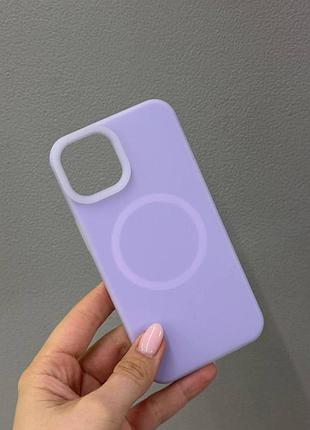 Чохол-бампер для айфон 13, чохол silicone case з мікрофіброю для iphone 13 (ліловий)