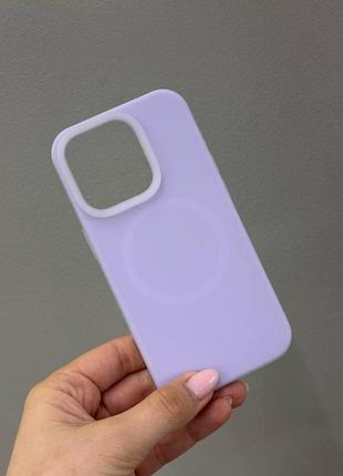 Чехол-бампер для айфон 14 про, чехол silicone case с микрофиброй для iphone 14 pro ( лиловый)