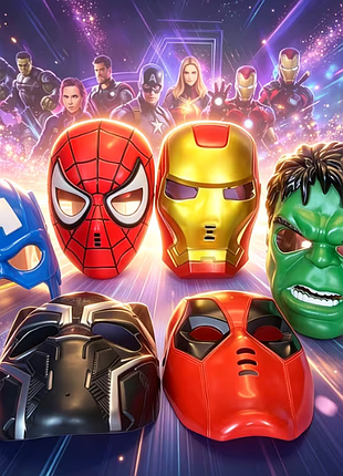 Набір масок для костюмів супергероїв marvel 6 шт