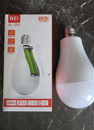 Аварийная аккумуляторная led лампочка 20w, 2 акб 18650, e27