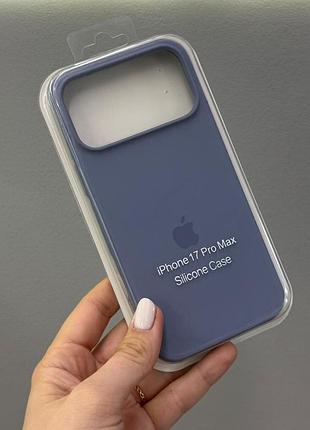 Чехол-накладка с микрофиброй для айфон 17 pro max, чехол silicone case с микрофиброй для iphone 17 pro max (синий)