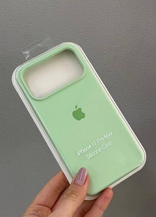 Чехол-накладка с микрофиброй для айфон 17 pro max, чехол silicone case с микрофиброй для iphone 17 pro max (зеленый)