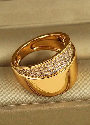 Кольцо xuping jewelry звездный каскад р 19 золотистое