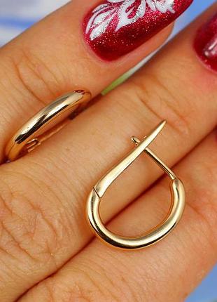 Сережки xuping jewelry овальні кільця 1,5 см золотисті