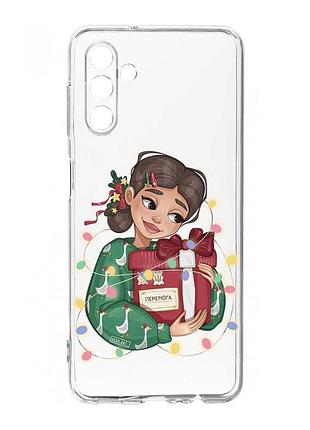 Прозрачный чехол на samsung galaxy a36 5g подарок победа (принт 195)