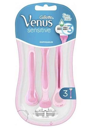 Бритвы одноразовые venus sensitive 3 шт. тм gillette