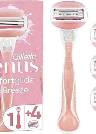 Станок для бритья 1шт comfortglide spa breeze с 4 сменными картриджами тм venus