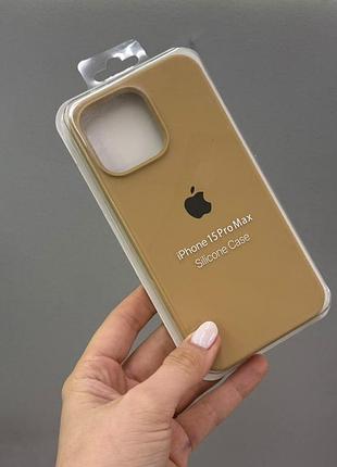 Чехол-накладка с микрофиброй для айфон 15 pro max, чехол silicone case с микрофиброй для iphone 15 pro max (коричневый)