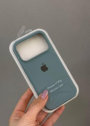 Чехол-накладка с микрофиброй для айфон 17 pro, чехол silicone case с микрофиброй для iphone 17 pro (бирюзовый)