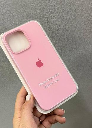Чохол-накладка з мікрофіброю для айфон 16 pro max, чохол silicone case з мікрофіброю для iphone 16 про макс (рожевий)
