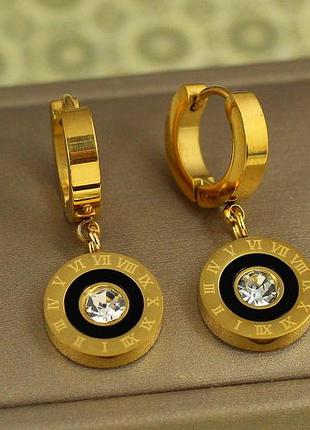 Серьги stainless steel подвески timeless с камнем лимонные