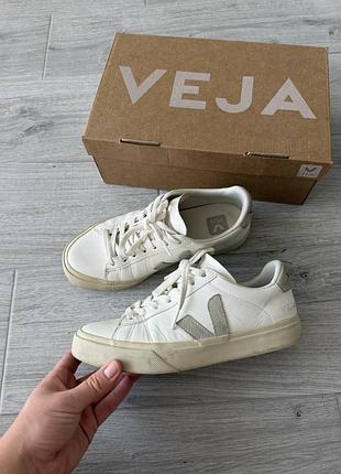 Шкіряні кеди veja campo leather white 38