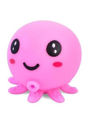 Детская игрушка-антистресс "осьминог" ms 3951(pink) с мукой, 7,5 см