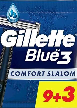 Станок одноразовый для бритья 12шт чел blue 3 comfort slalom тм gillette