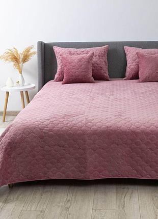 Покривало теп "velour" 150*210 см (mesa rose/ромб круглий)