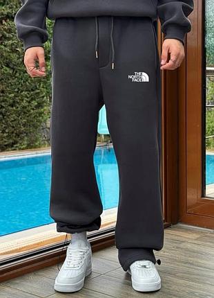 Штани the north face графітові, широкі спортивні штани чоловічі, чоловічі штани на резинці