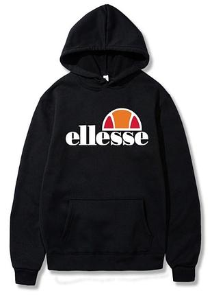 Чоловіче худі ellesse чорне толстовка з капюшоном кофта унісекс еліс xs