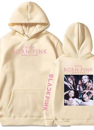 Худі loys унісекс з принтом blackpink, бежевий xs
