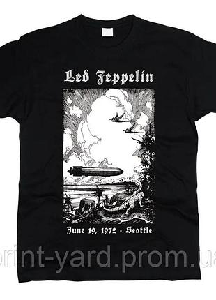 Футболка черная loys music led zeppelin print hip-hop
