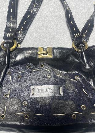 Prada винтажная кожаная сумка 2
