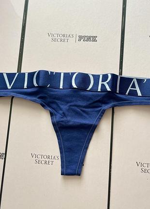 Хлопковые трусики стринги из лого виктория сикрет victoria’s secret оригинал