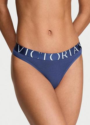 Бавовняні трусики стрінги з лого вікторія сікрет victoria's secret оригінал