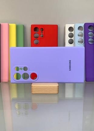 Samsung galaxy s24 ultra | противоударный чехол с логотипом | soft touch | лавандовый