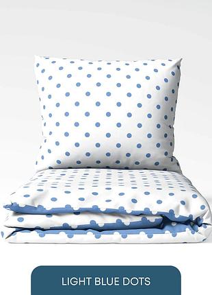 Комплект постільної білизни "теп" полуторний (light blue dots, 70x70)