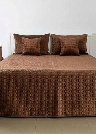 Покривало теп "velour" 180*240 см 1шт (коричневий/мозаїка)