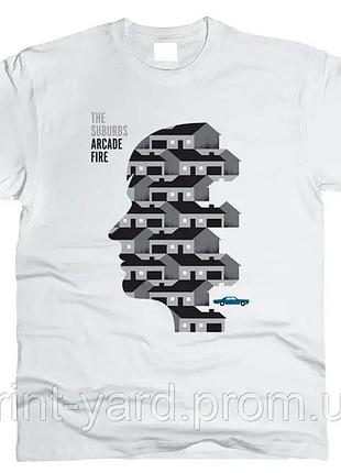Футболка белая loys music arcade fire print rock