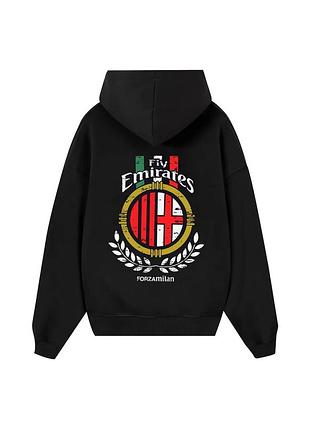 Худи loys толстовка с принтом classic milan hoodie, черный xs