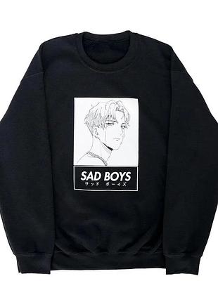 Світшот чорний loys аніме «sad boy» l