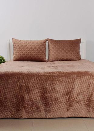 Покрывало теп "velour" 220*240 см 1шт (капучино/звездочка)