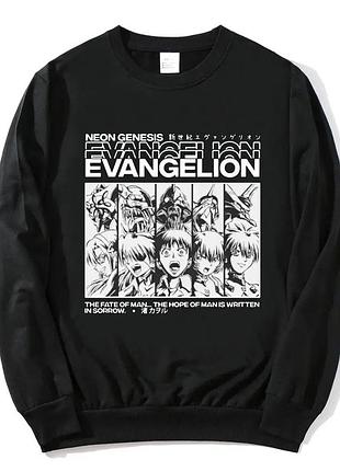Свитшот черный loys аниме neon genesis xxl