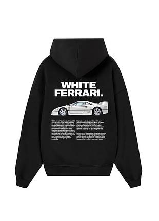 Худи loys толстовка с принтом ferrari white brilliant hoodie, черный l