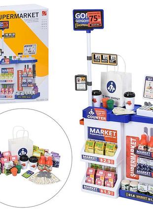 Магазин 668-174 прилавок,каса,сканер,зв,світ,продукти,гроші,50дет,бат.кор.30-43-15,5см