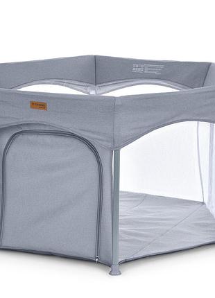 Манеж swift 6 шестигранный, детский, откидной бортик, вход-молния, серый (me 1195 gray)