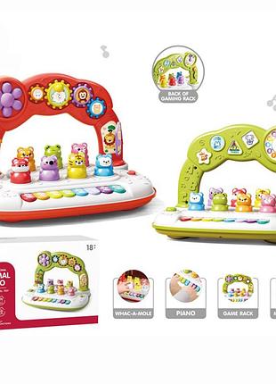 Пианино yl78933 игровой центр, звук, свет, подвижные детали, 2 вида, бати, кор, 24-17-11см