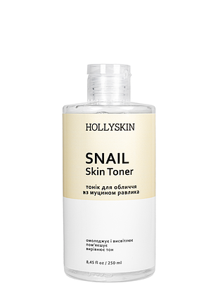 Тонік для обличчя hollyskin snail skin toner з муцином равлика 250 мл