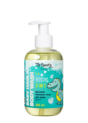 Детский шампунь и гель для душа top beauty baby hair body wash от 1 года, 200 мл daily skin care
