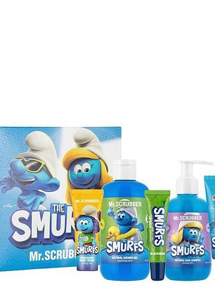 Детский подарочный набор косметики mr.scrubber the smurfs, 5 средств daily skin care