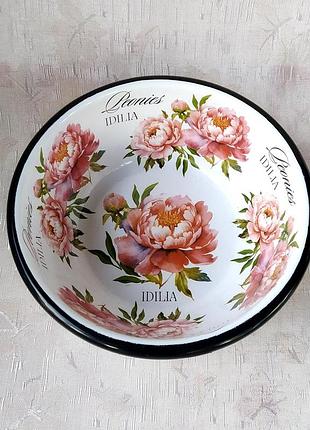 Миска эмалированная idilia "пионы" (1 л)