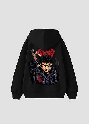 Худи loys толстовка оверсайз с принтом berserk guts, черный l