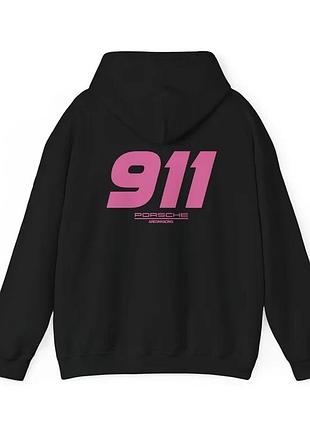 Худи loys толстовка с принтом 911 hoodie pink, черный xxl