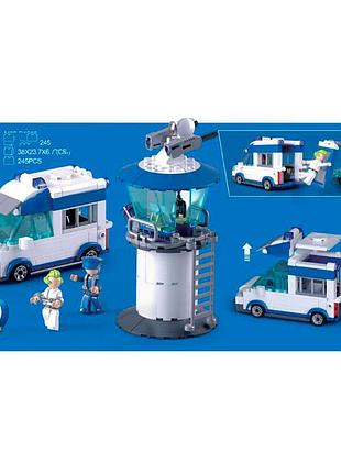 Конструктор полиция, башня, машина, фигурки, 245 деталей sluban m38-b1218