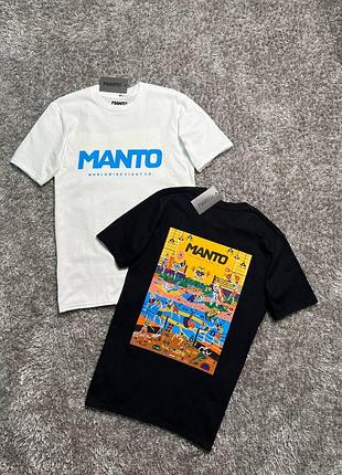 Чоловіча футболка manto gym чорна бавовняна манто з принтом (b)