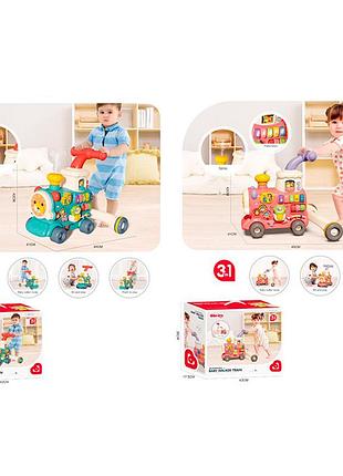 Каталка-ходунки 6062-6063 "паровоз", звуки животных, сортер, пианино, музыка, свет (6062-6063)
