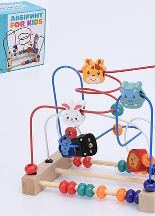 Деревянный лабиринт на проволоке развивающая игрушка (md 0788)