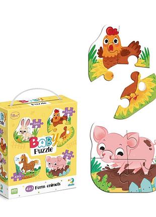 Пазл 4 в 1 baby puzzle "сельские животные" (300686)